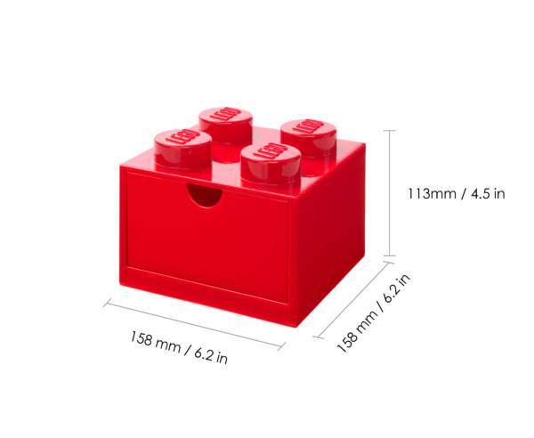 Room Copenhagen LEGO Desk Drawer 4 , storage box (red, knobs)