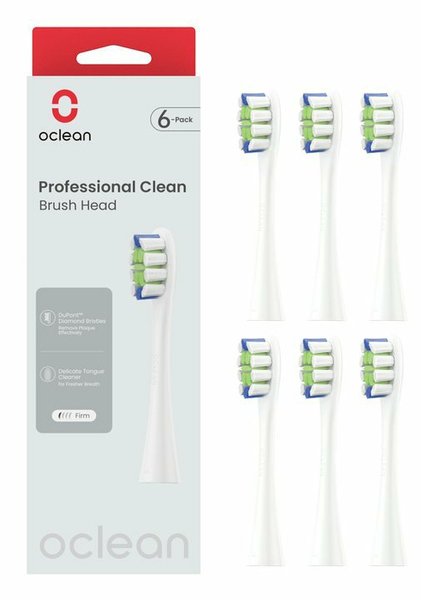 Professional Clean Brush Head 6pk-White