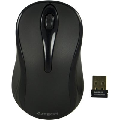 A4Tech G7 tr&aring;dl&ouml;s optisk mus, 2,4Ghz, 2000dpi, 2 knappar+scroll, svart