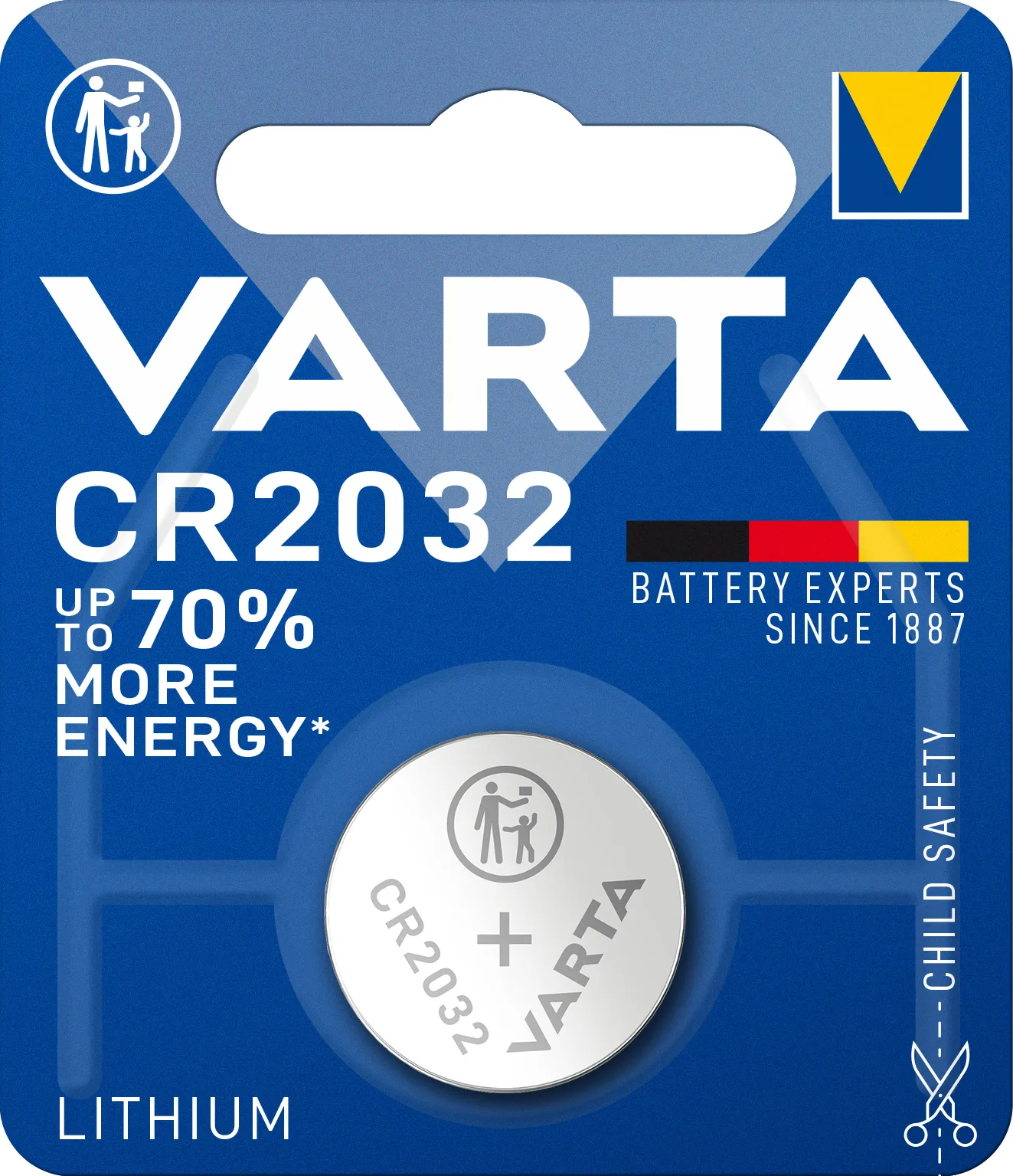 CR2032, Lithium, 3V, 230 mAh