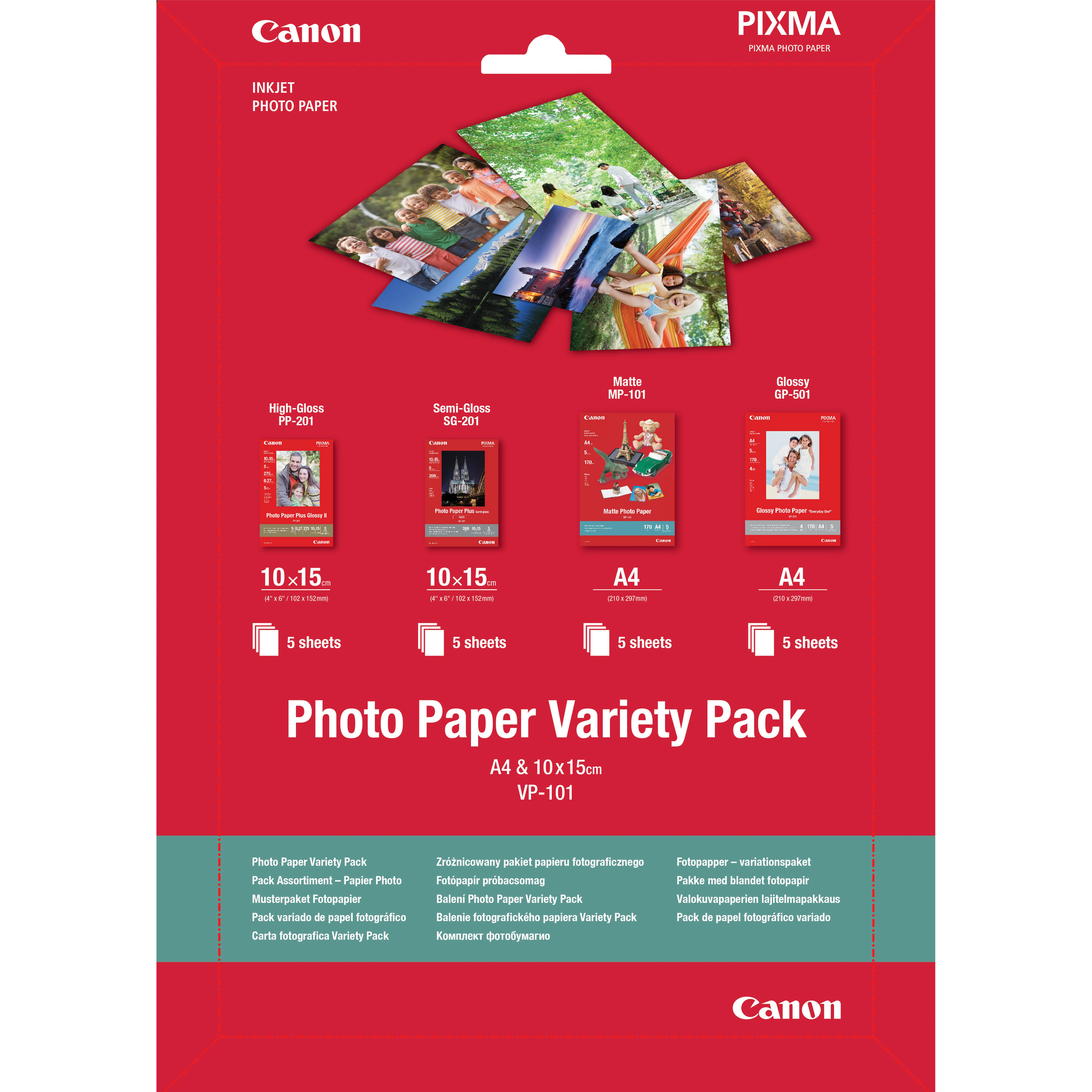 CANON Photo Paper Variety Pack A4 & 10 x 15cm VP-101