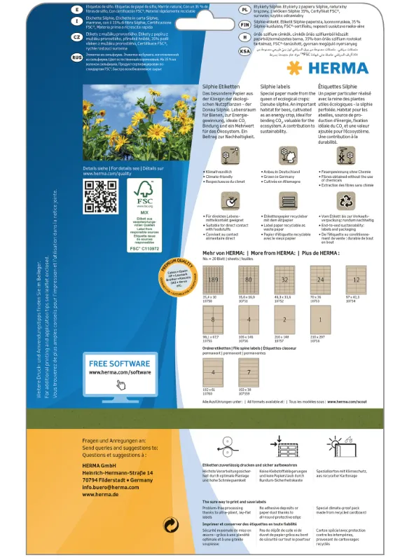 Herma label Silphie A4 24,4x10 (3780)