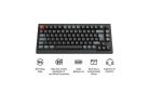 Keychron V1 Ultra 8K 75% Wireless Mechanical Gaming Keyboard, POM Brown, Black