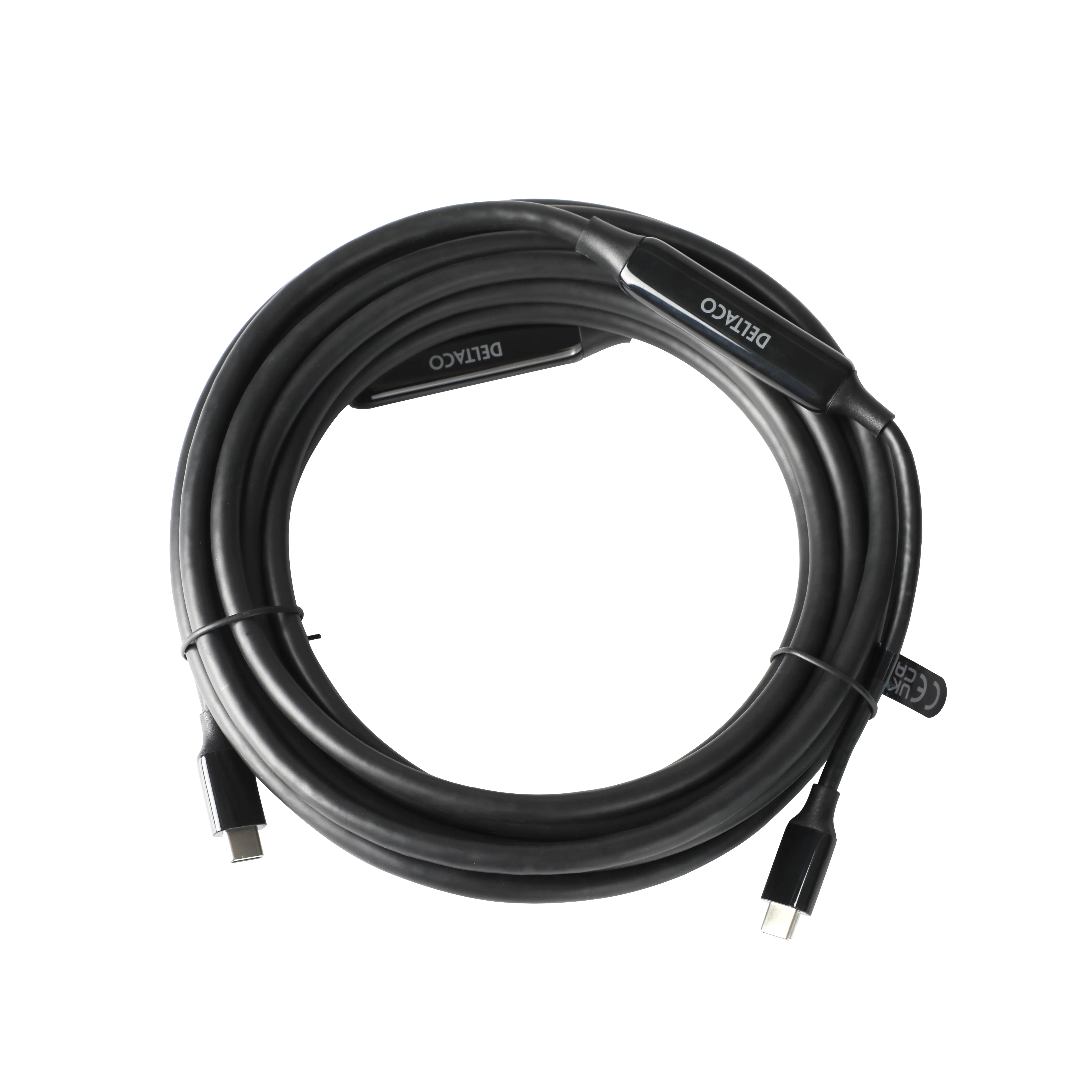 Deltaco USB-C - USB-C active cable, 10Gbps, 3A, 5m, black