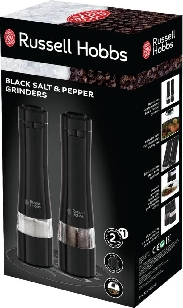 Russell Hobbs -suola- ja pippurimylly, musta