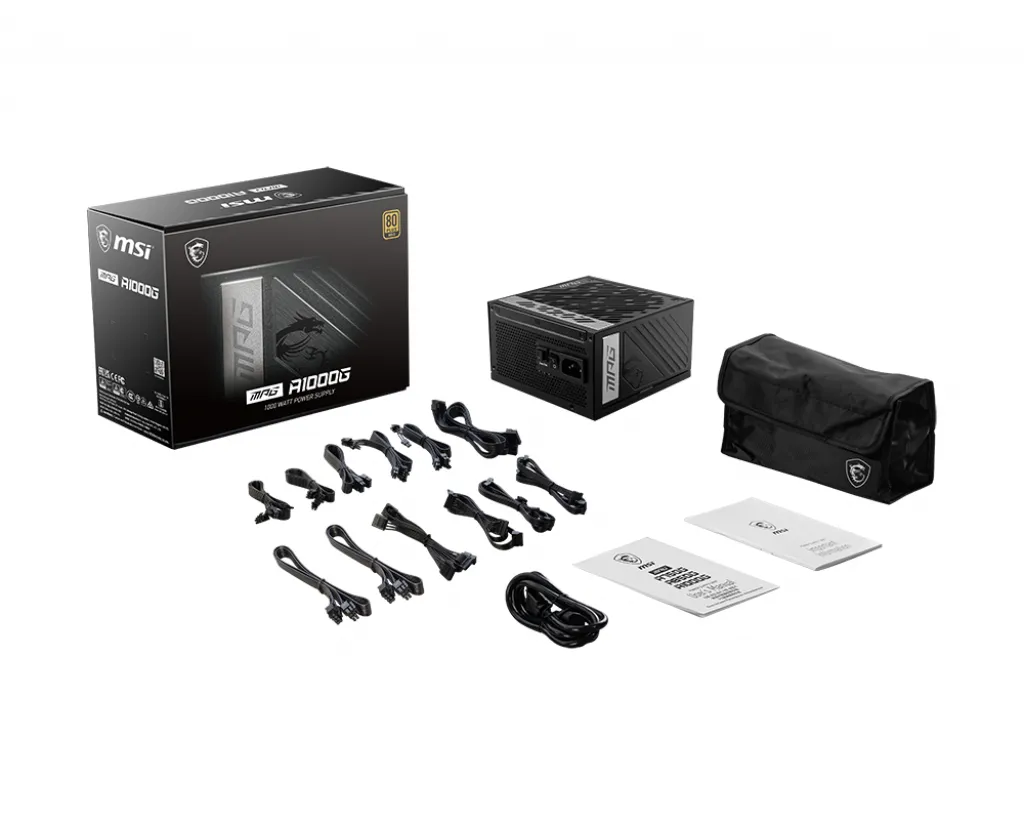 MSI MPG A1000G 1000W - Power supply, 80 Plus Gold