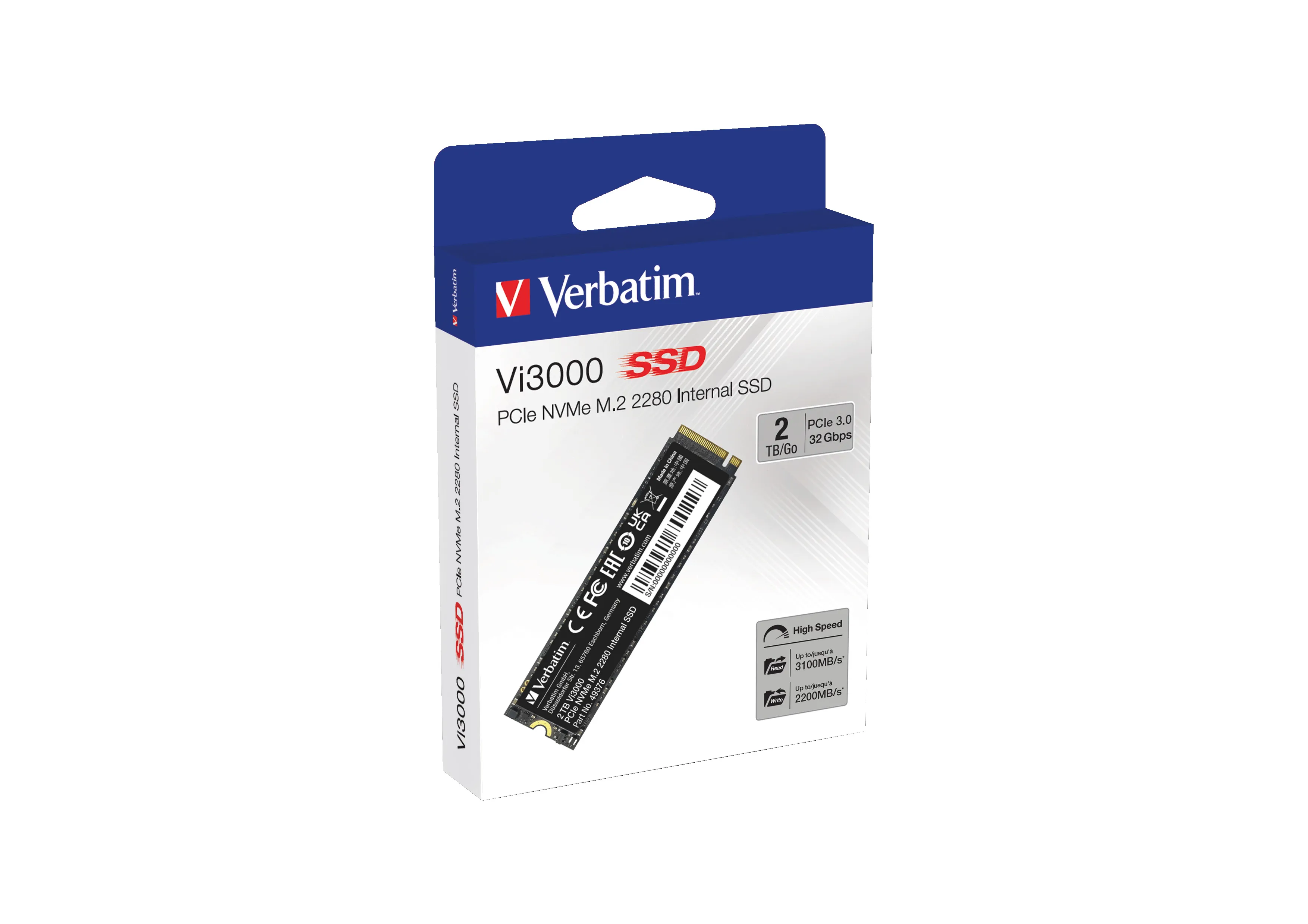 Verbatim Vi3000 PCIe NVMe M.2 SSD 2TB 2 TB, PCIe 3.0, M.2 - SSD