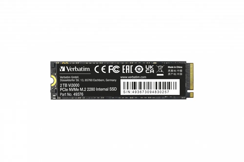 Verbatim Vi3000 PCIe NVMe M.2 SSD 2TB 2 TB, PCIe 3.0, M.2 - SSD