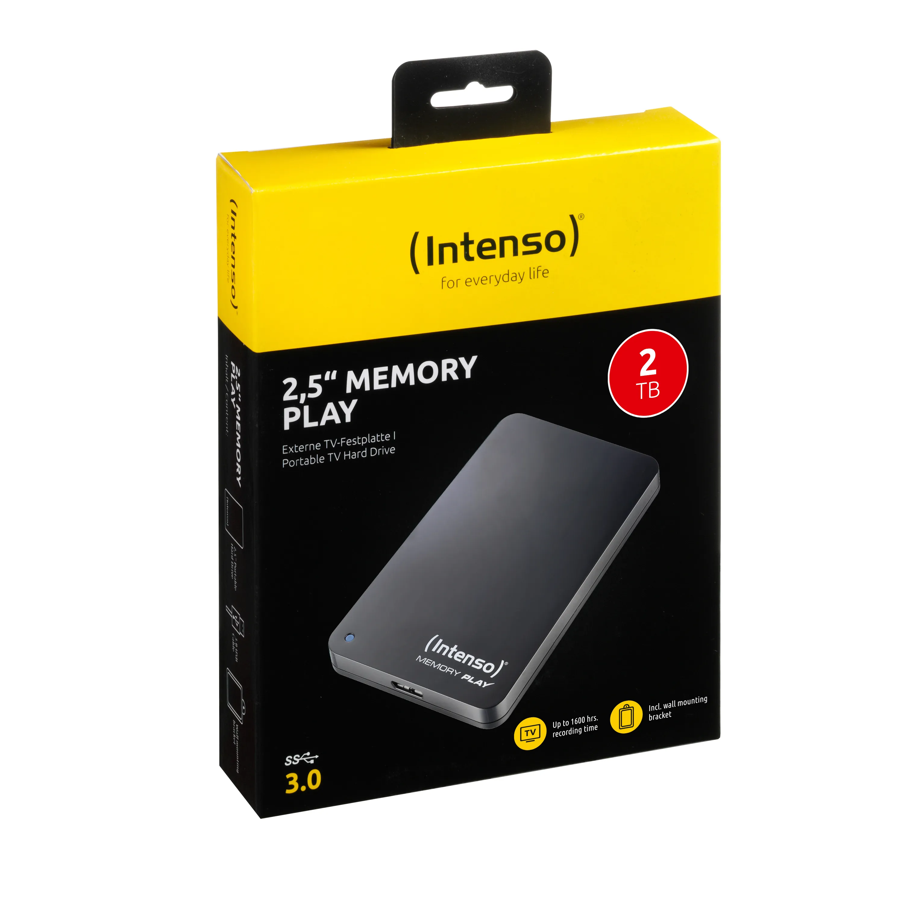 Intenso Memory Play 2 TB extern HDD med USB, svart