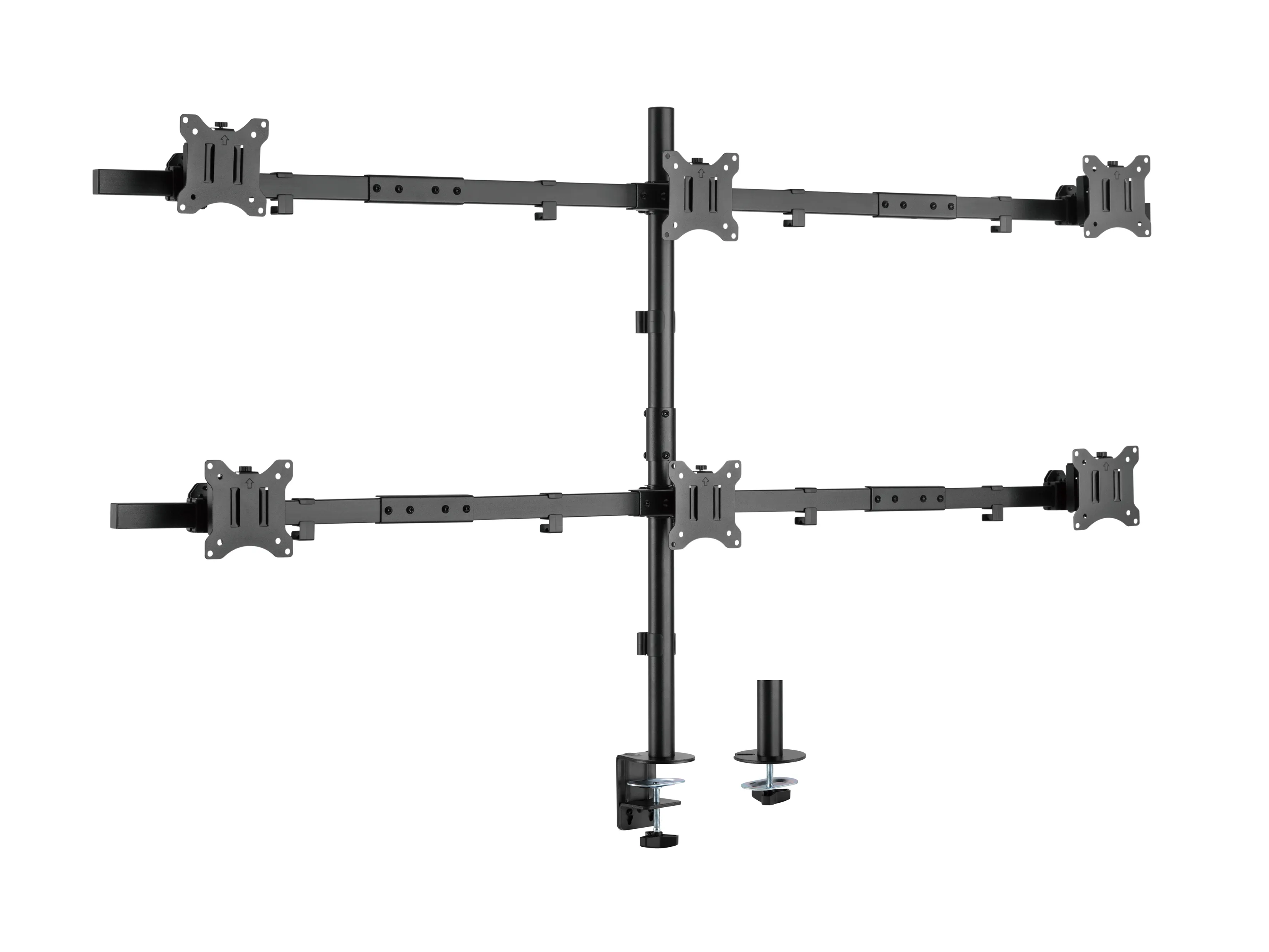 EQUIP 650160 Desk Mount, for 6 monitors, 17-32", full-motion, 7kg, Black