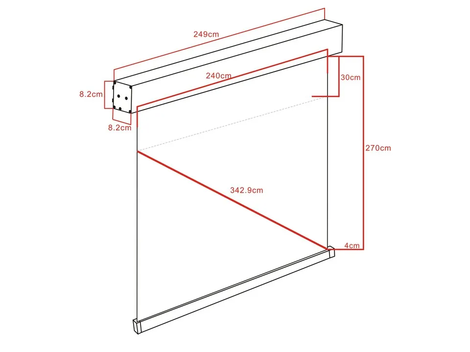 Multibrackets M Motorized Projection Screen Deluxe - Heijastusn&auml;ytt&ouml; - moottoroitu - 135 tuuma (343 cm) - 1:1 - Matte White - valkoinen