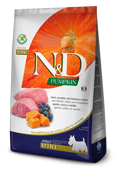 Farmina N&D Pumpkin Lamb & Blueberry Adult Mini, Dry food for dogs, Grain Free, 7kg