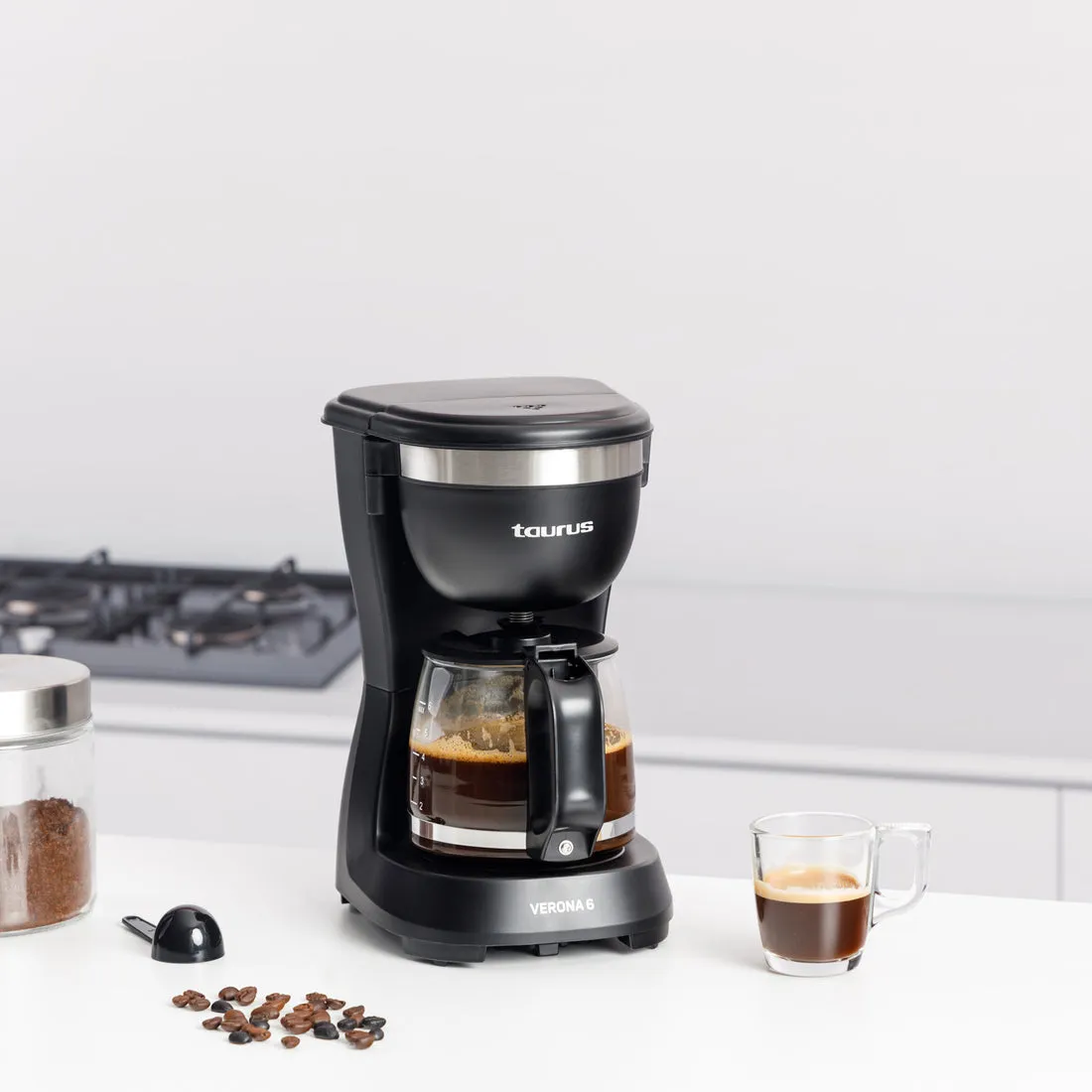 Taurus Verona Inox - coffee maker, black, 6 cups