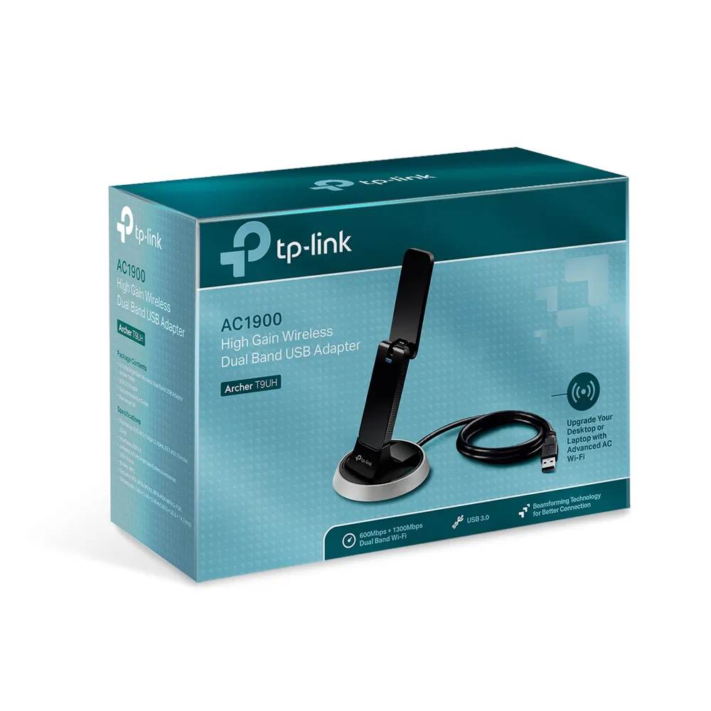 TP-LINK trådlöst nätverkskort, USB 3.0, Dual Band, AC1900, WPS, svart