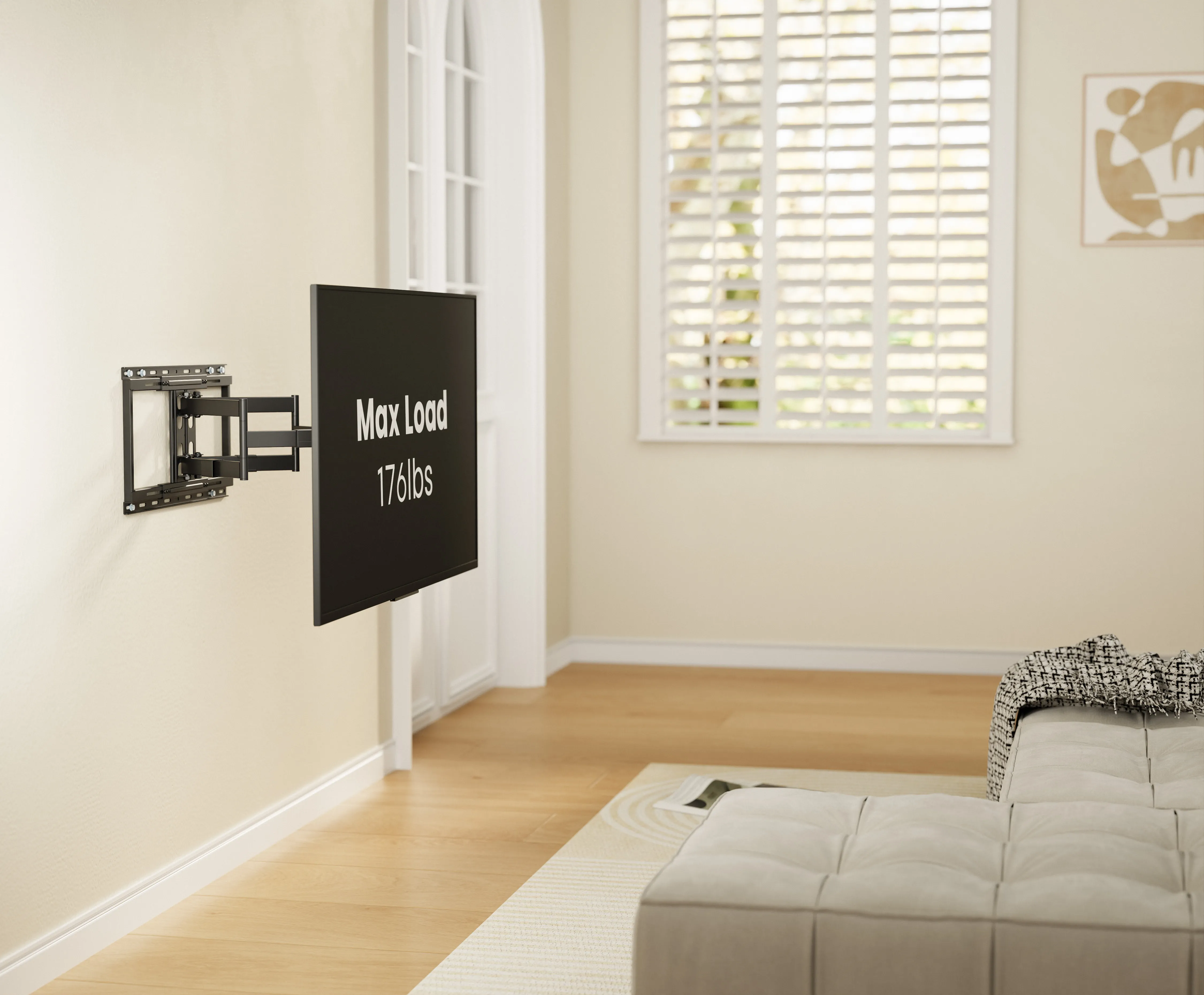 DELTACO OFFICE ARM-0260-B TV-v&auml;ggf&auml;ste, 37-86", 80 kg, Svart