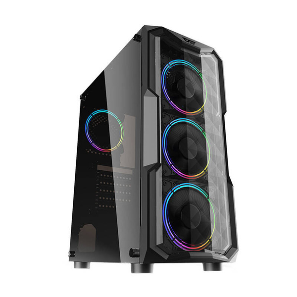 DARKFLASH Aquarius Acrylic Midi-Tower Case with window, Black
