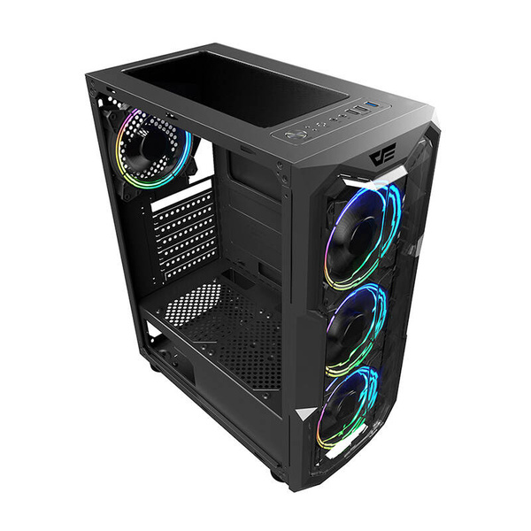 DARKFLASH Aquarius Acrylic Midi-Tower Case with window, Black