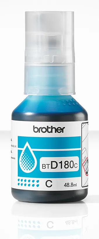 Brother BTD180C ink bottle, 110 ml, Cyan