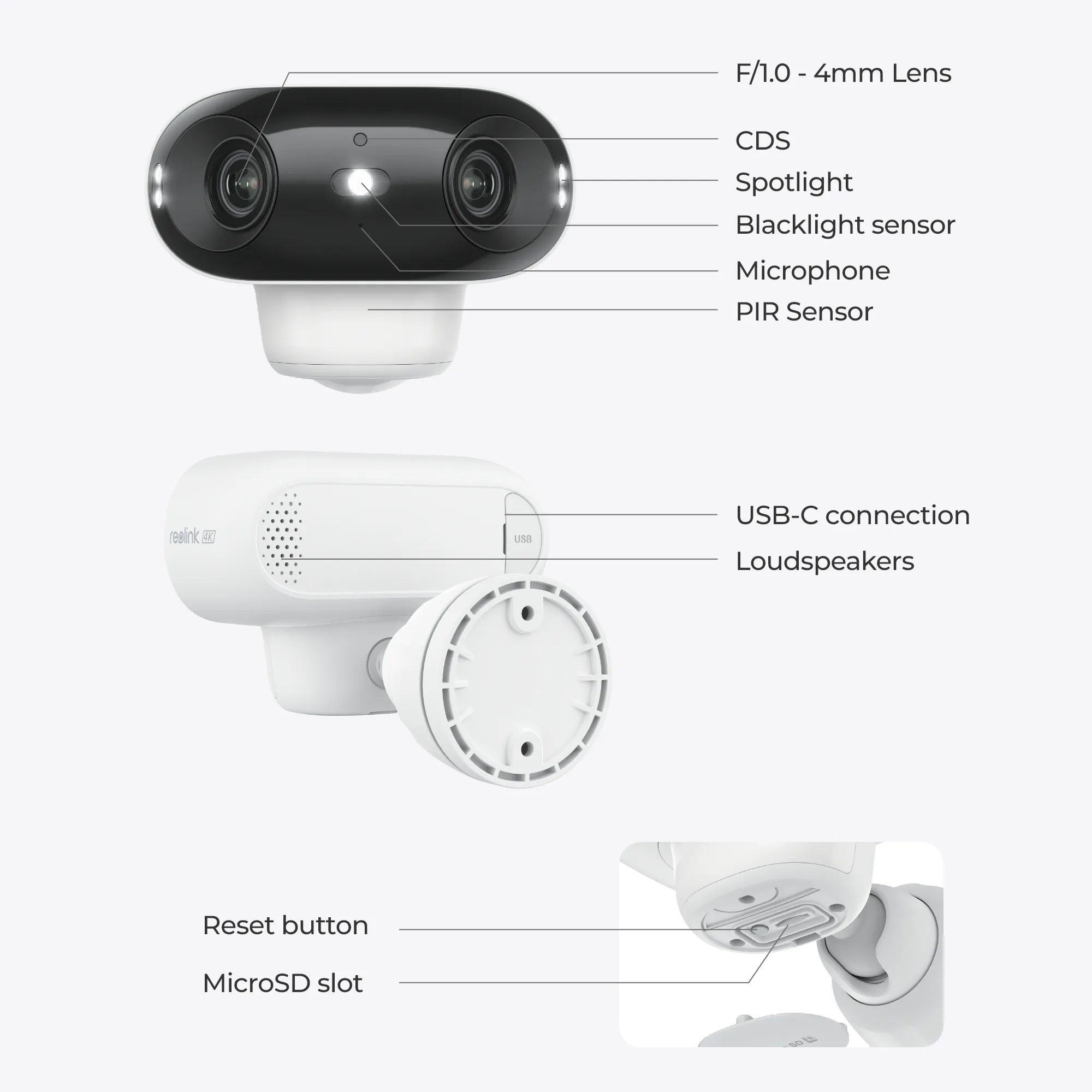 Reolink Argus 4 Pro 4K | 8MP | Battery | Wi-Fi 6 | Dual-Lens | ColorX