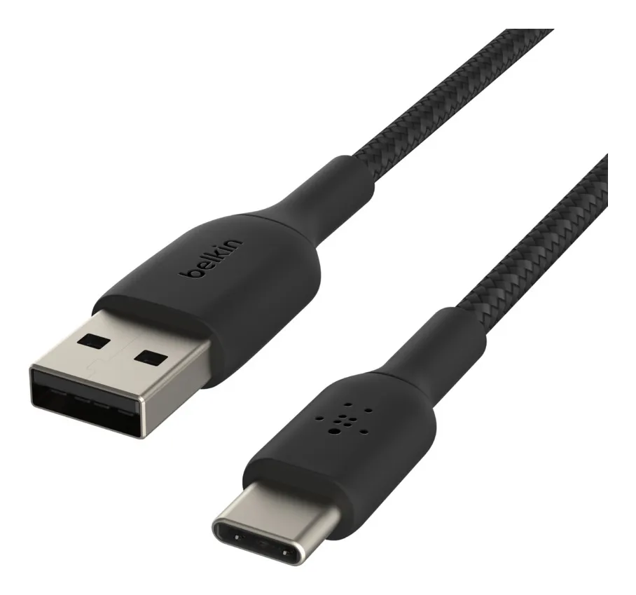 Belkin Boost Charge Braided USB-A - USB-C - cable, 2 m, Black