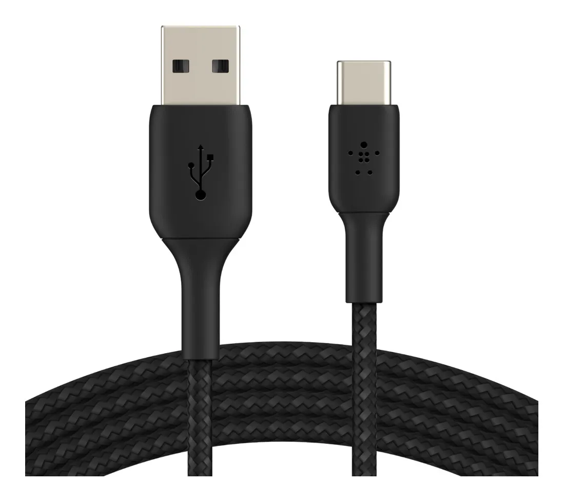 Belkin Boost Charge Braided USB-A - USB-C - cable, 2 m, Black