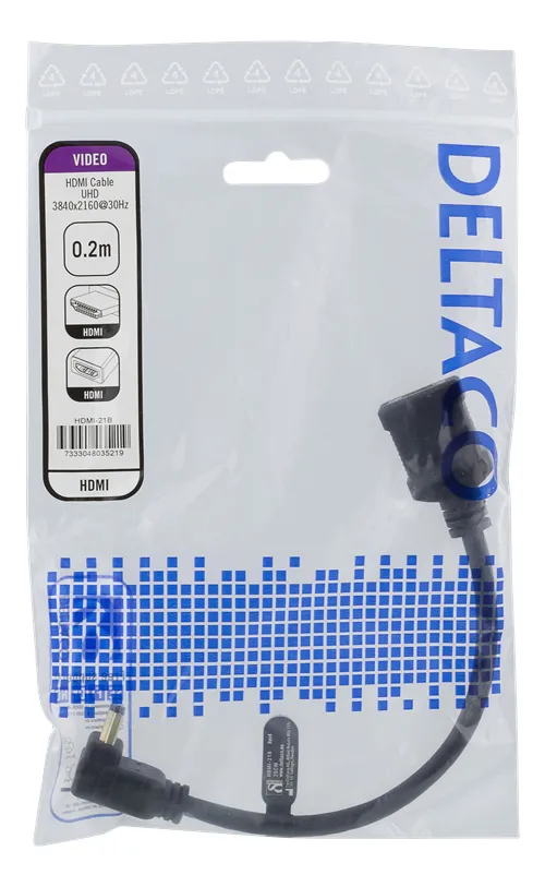 Deltaco  HDMI &ndash; HDMI 1.4 - cable, 0.2 m, Black