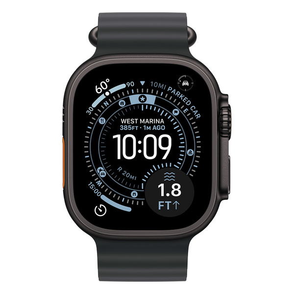 Apple Watch Ultra 3 49mm Black Titanium Case with Black Ocean Band