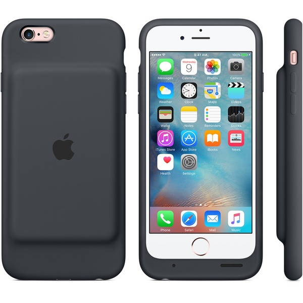 iPhone 6/6s Smart Battery Case - hiilenharmaa