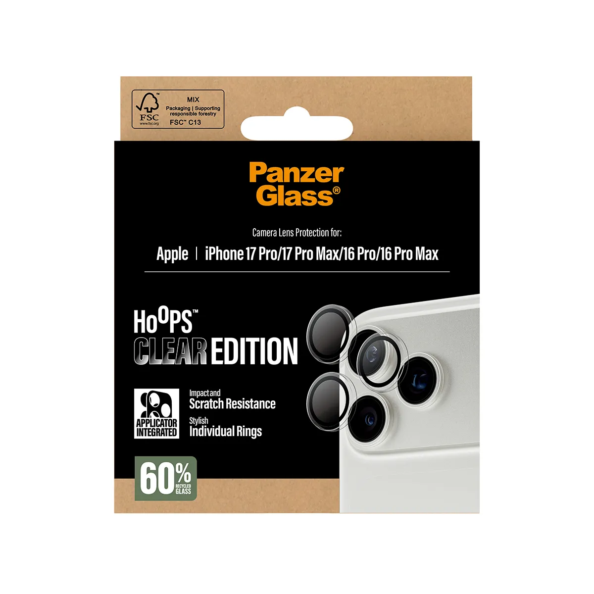 Panzerglass iPhone 17 Pro / 17 Pro Max - lens protector, Hoopstransparent