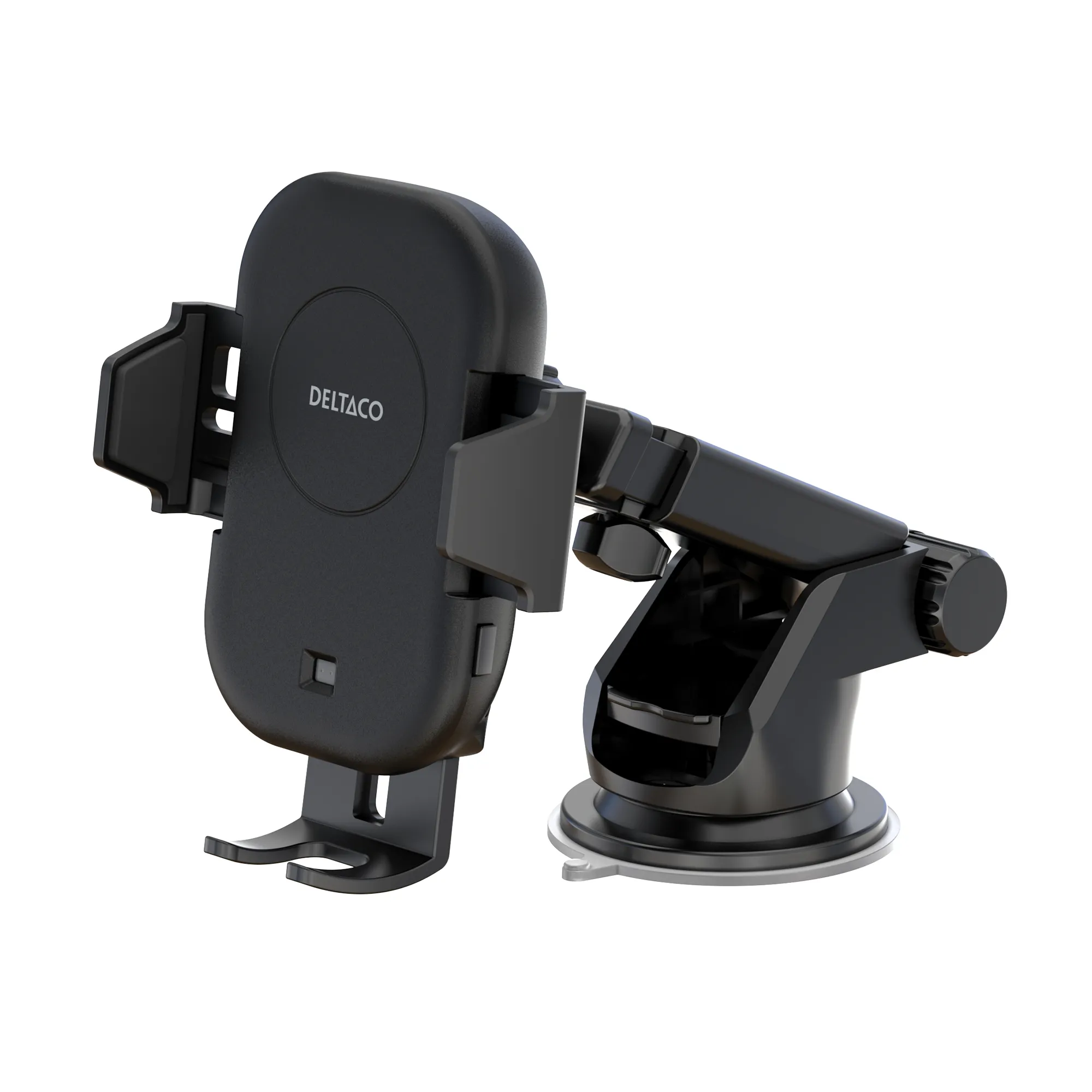 DELTACO QI-C1001, 15 W - tr&aring;dl&ouml;s billaddare, 1 m