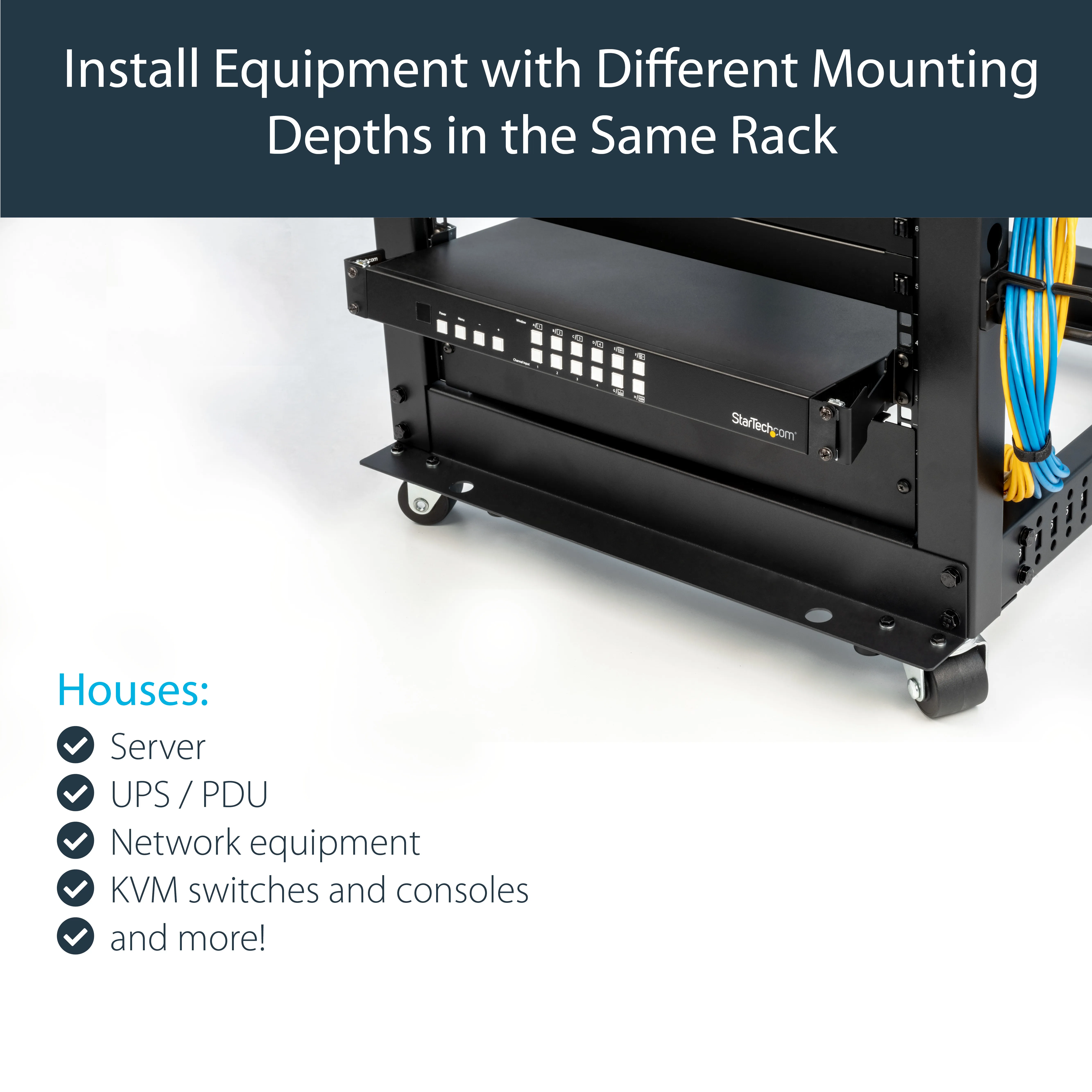 10 CM RACK EXTENDER - 1U RACK - RACK DEPTH ADAPTER BRACKETS-1U