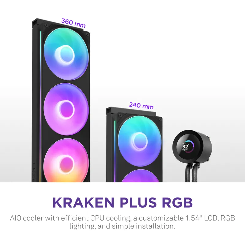 Kraken Plus 240 RGB - liquid cooler, Black