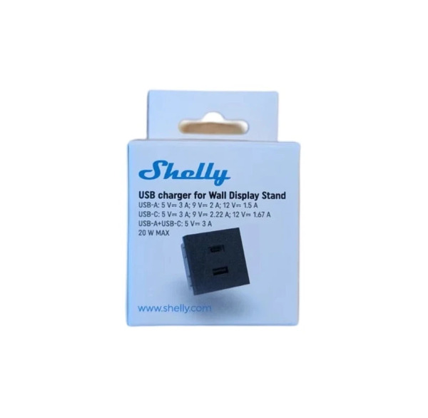Shelly USB charger for Wall Display Stand Black