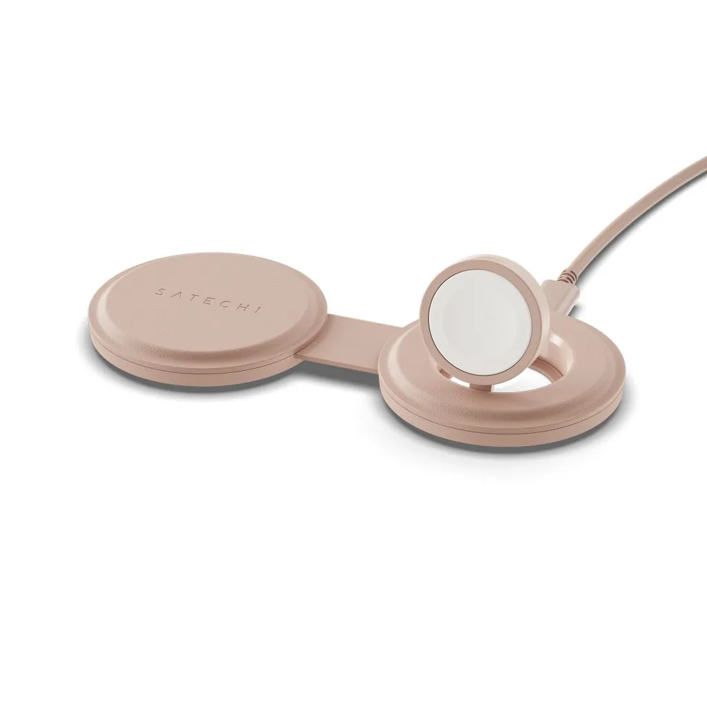 Satechi OntheGo 2-i-1 - wireless charger, Desert Rose