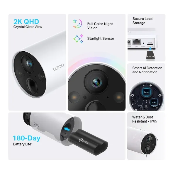 TP-Link Tapo C420S2 - övervakningskamerasystem för utomhusbruk