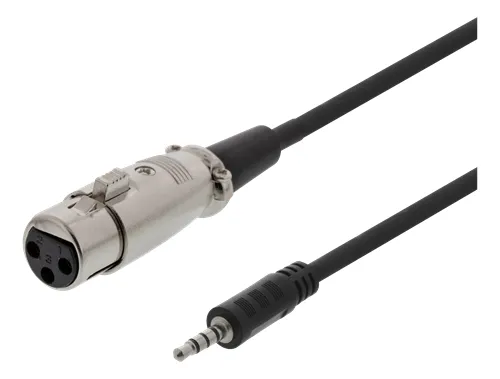 DELTACO XLR to 3,5mm adapter, 1,5m, 3-pin XLR, Cisco pinout, black