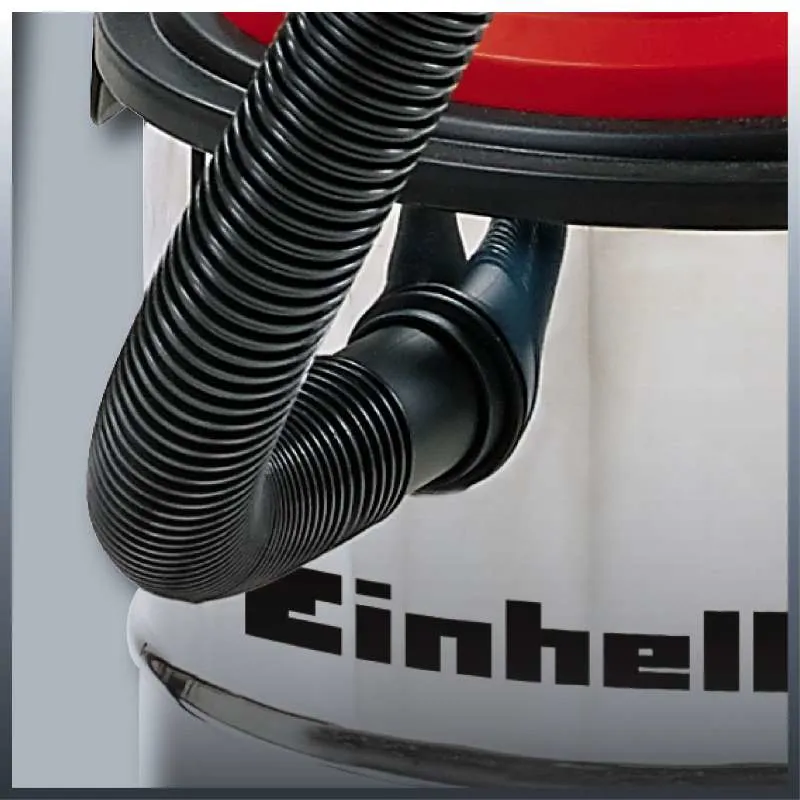 Einhell TC-VC 1812 S 12L 1250W - v&aring;t- och torrdammsugare, svart, r&ouml;d, silver