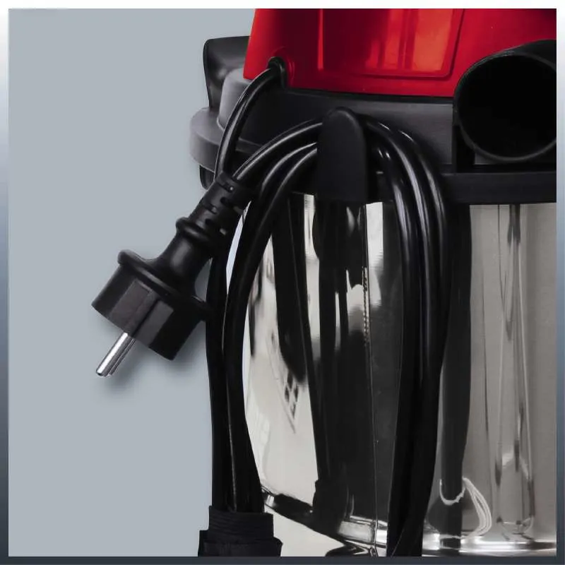 Einhell TC-VC 1812 S 12L 1250W - v&aring;t- och torrdammsugare, svart, r&ouml;d, silver