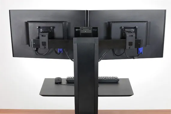 ERGOTRON WorkFit-SR Dual Monitor Sit-Stand Desktop Workstation black