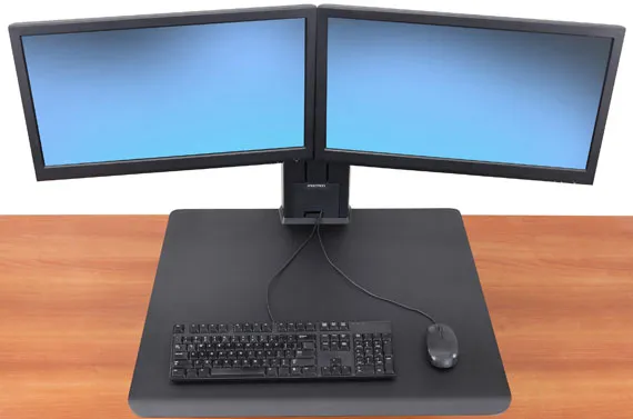 ERGOTRON WorkFit-SR Dual Monitor Sit-Stand Desktop Workstation black