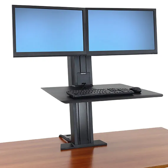 ERGOTRON WorkFit-SR Dual Monitor Sit-Stand Desktop Workstation black