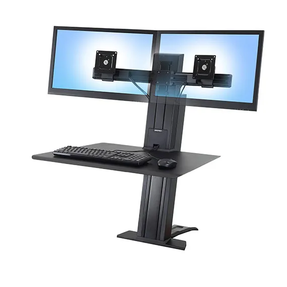 ERGOTRON WorkFit-SR Dual Monitor Sit-Stand Desktop Workstation black
