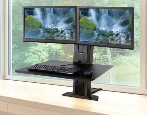 ERGOTRON WorkFit-SR Dual Monitor Sit-Stand Desktop Workstation black