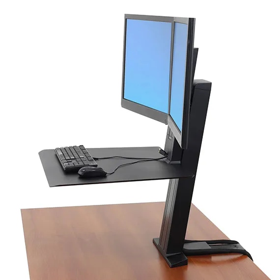 ERGOTRON WorkFit-SR Dual Monitor Sit-Stand Desktop Workstation black