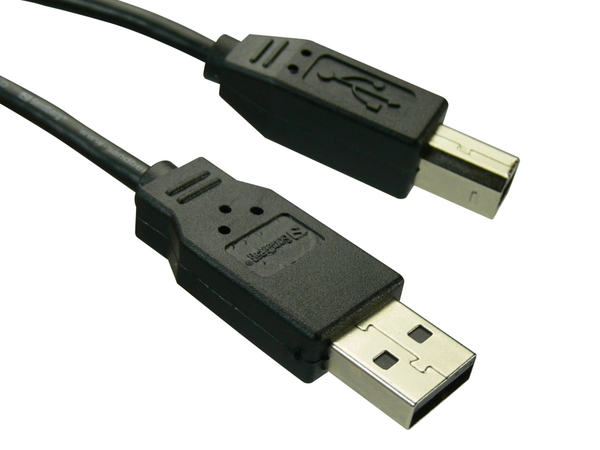 USB kabel 2.0 A-B han 1,8m sort