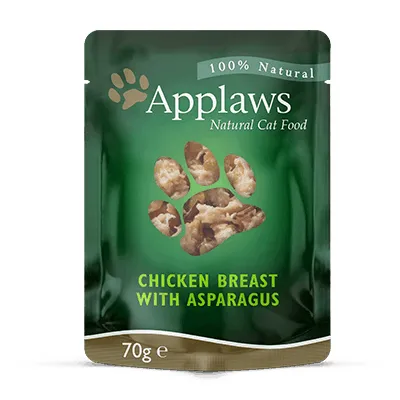 Applaws Chicken Breast with Asparagus in Broth, Wet food for cats, Adult, 70g