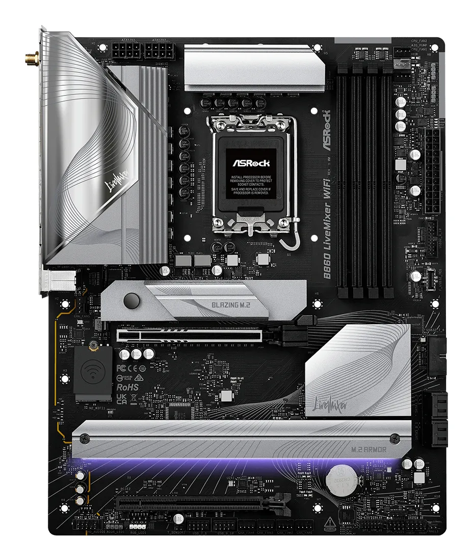 ASRock B860 LiveMixer WiFi 6E LGA 1851 mATX DDR5 - motherboard