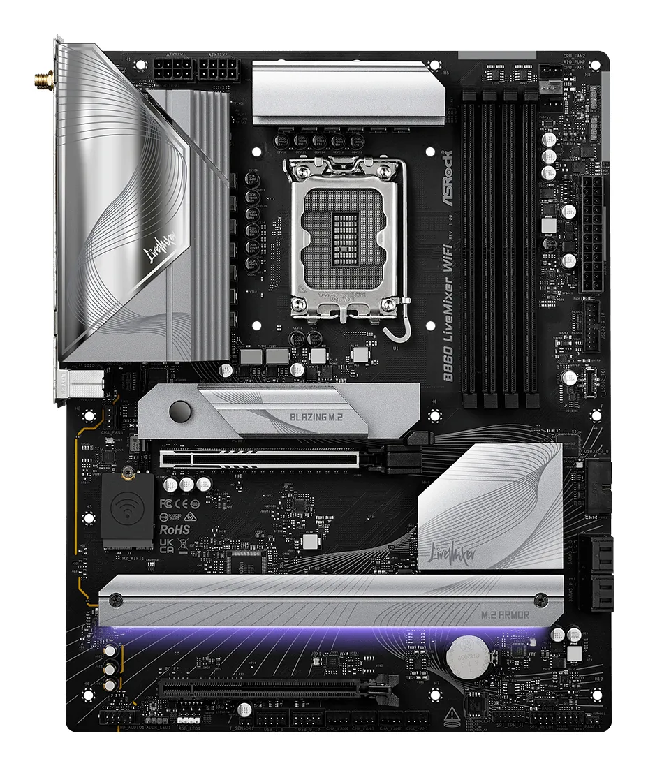 ASRock B860 LiveMixer WiFi 6E LGA 1851 mATX DDR5 - motherboard