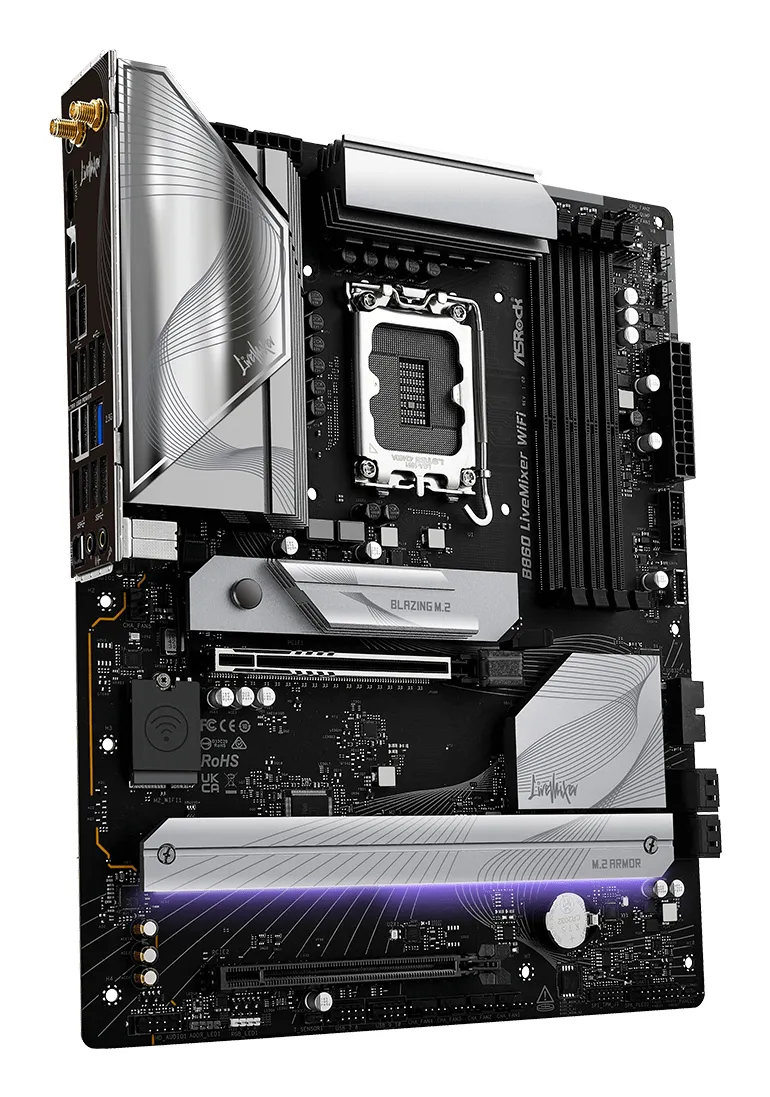 ASRock B860 LiveMixer WiFi 6E LGA 1851 mATX DDR5 - motherboard