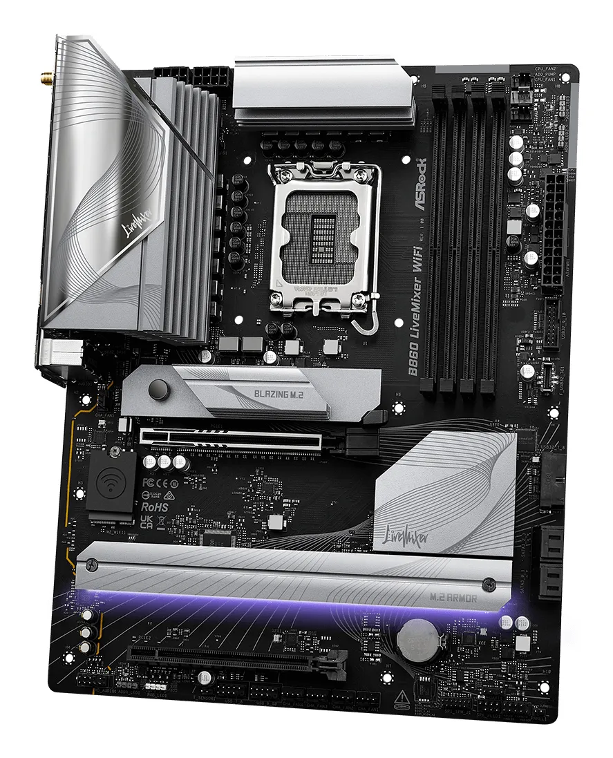 ASRock B860 LiveMixer WiFi 6E LGA 1851 mATX DDR5 - motherboard